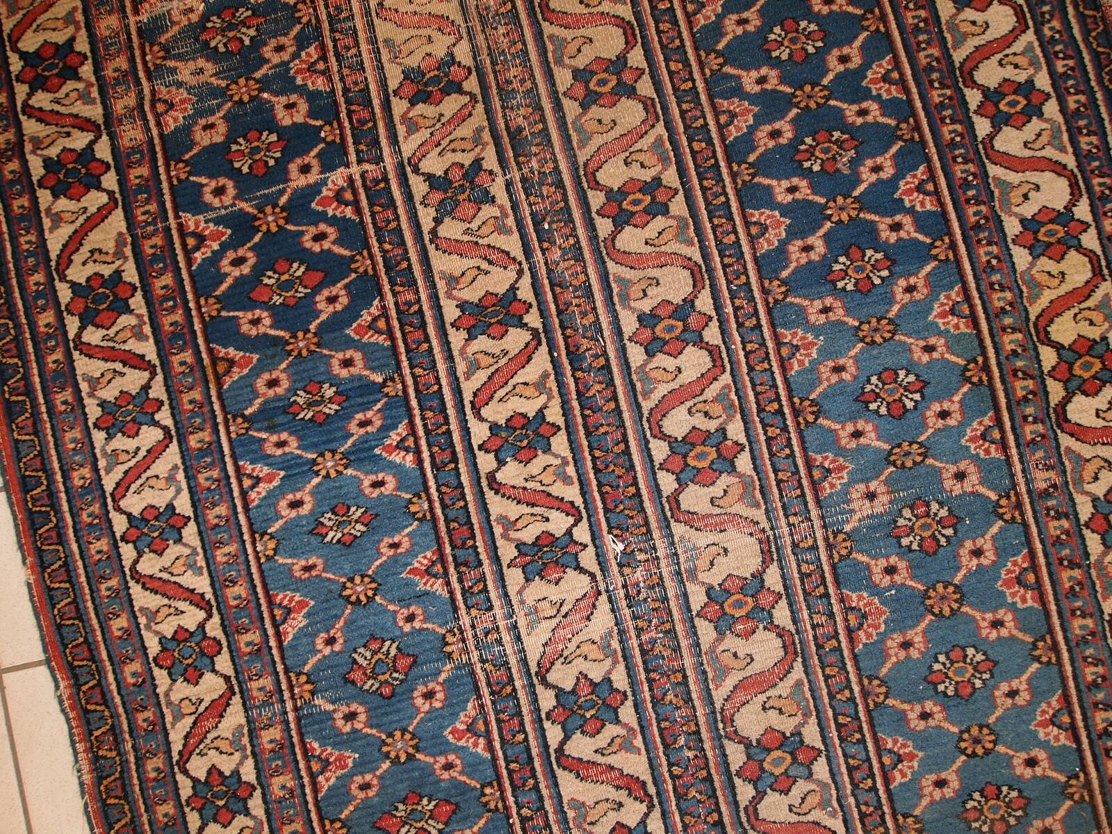 Tapis antique fait main Mashad du Moyen-Orient 132cm x 427cm (1900s)