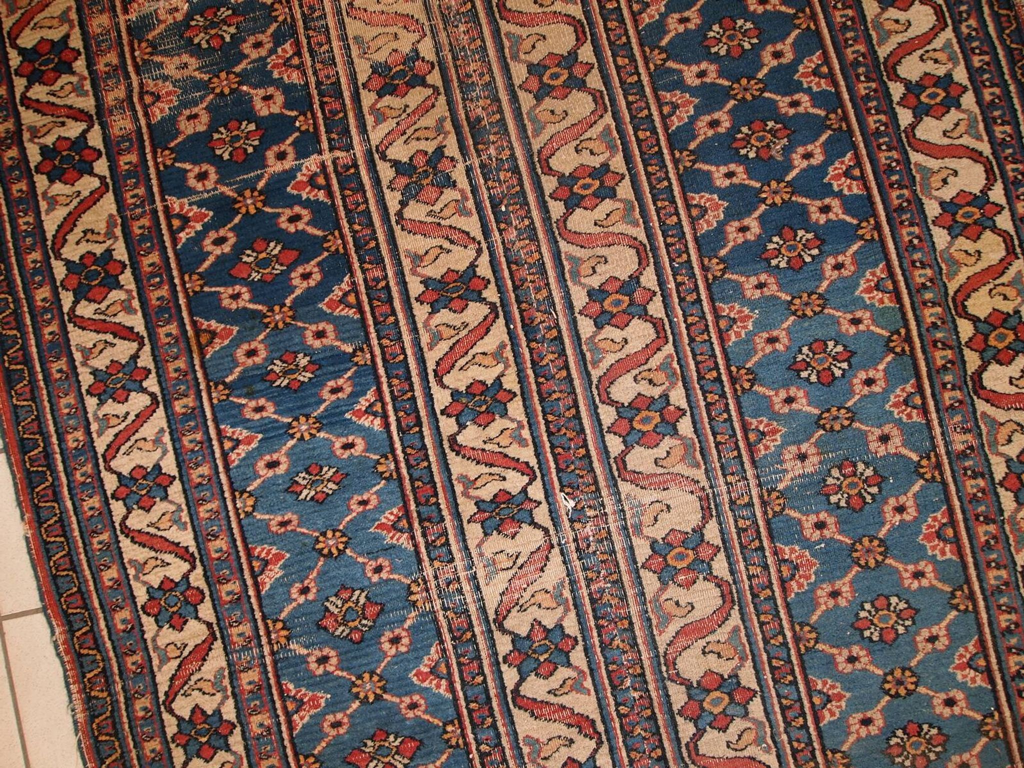 Tapis antique fait main Mashad du Moyen-Orient 132cm x 427cm (1900s)