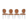Série de 4 chaises laquée blanc