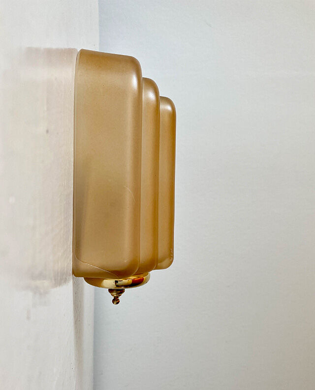 Pair of art deco style glass wall lamps