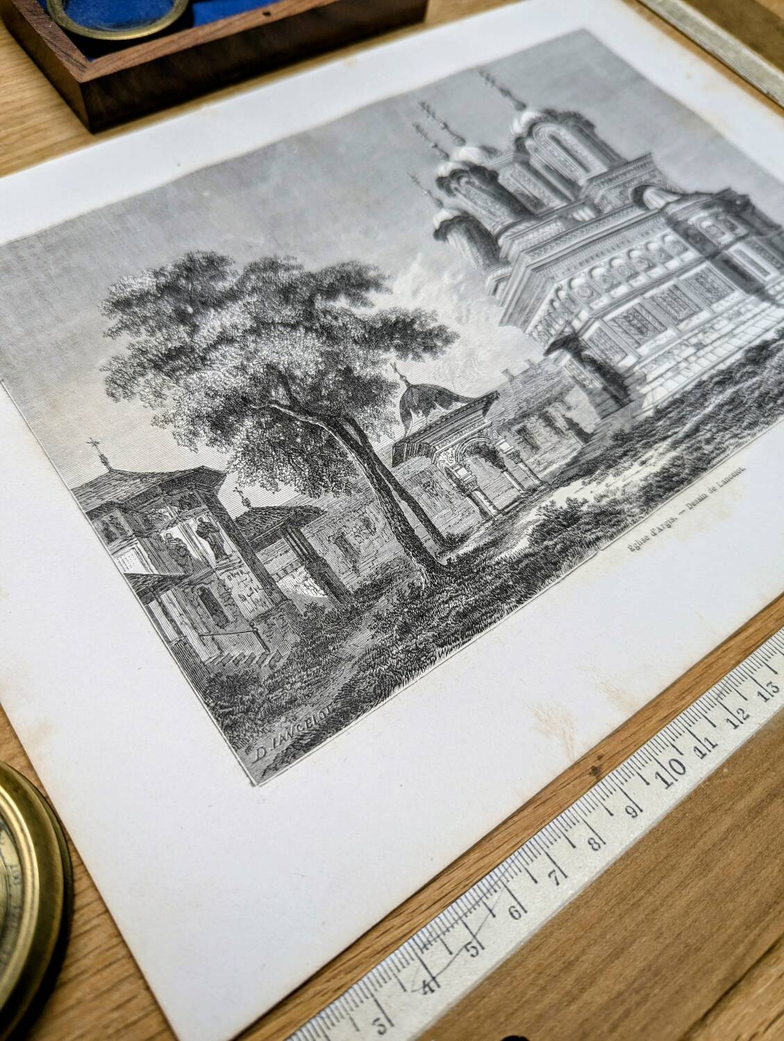 Curtea de Argeș, Romania. Printed illustration from 1866.