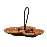 Vintage French ceramic Three Compartment serving dish 1970s