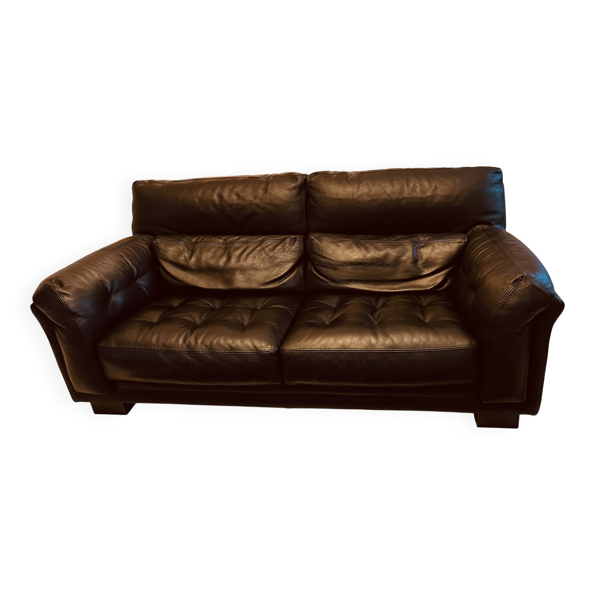 Black sofa roche bobois in leather