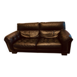 Black sofa roche bobois in leather