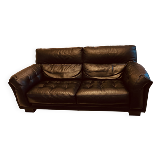 Black sofa roche bobois in leather