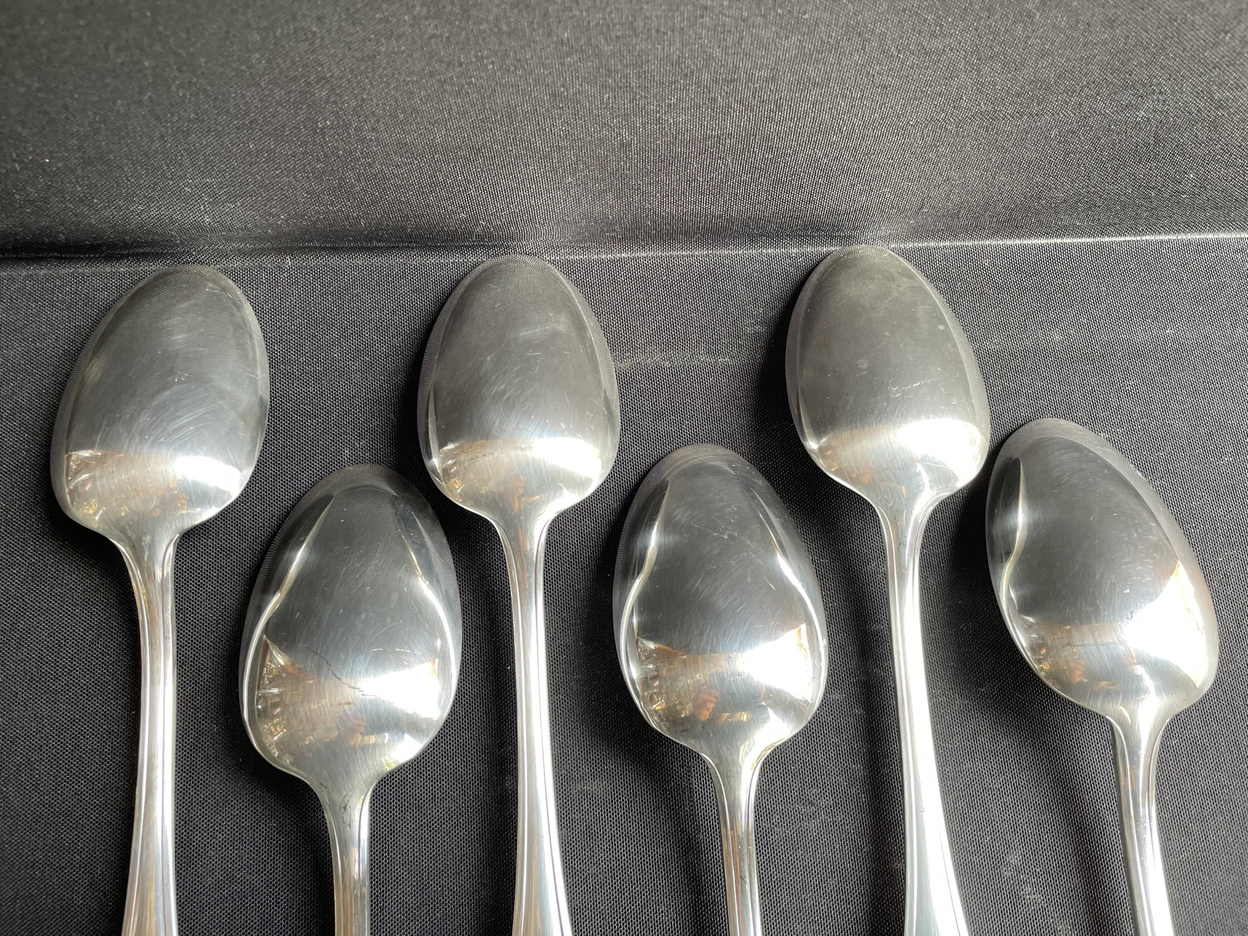 6 Christofle Pompadour Table Spoons