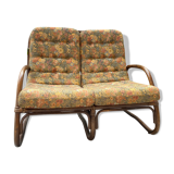 Two-seater rattan bench