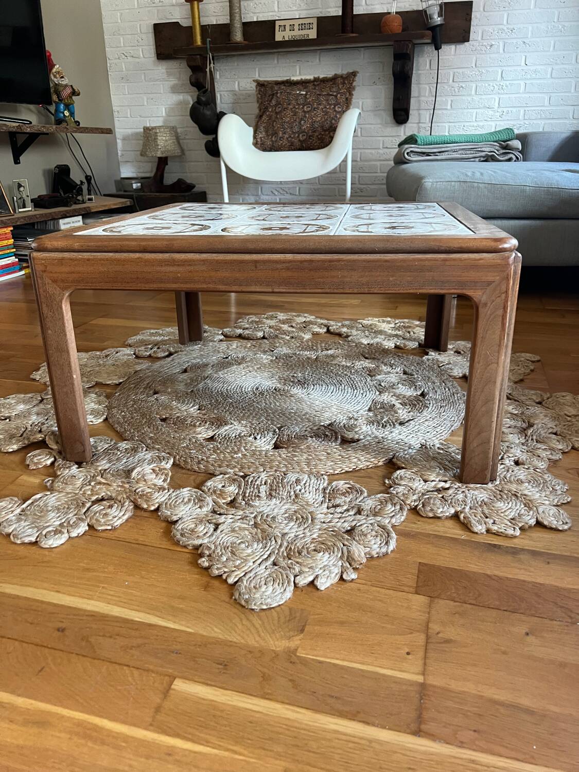 Vintage G-plan ceramic and teak table