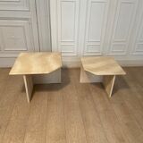 Tables gigognes en travertin, Italie, 1980