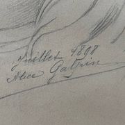 Painting: Drawing - portrait of a woman, late 19th century