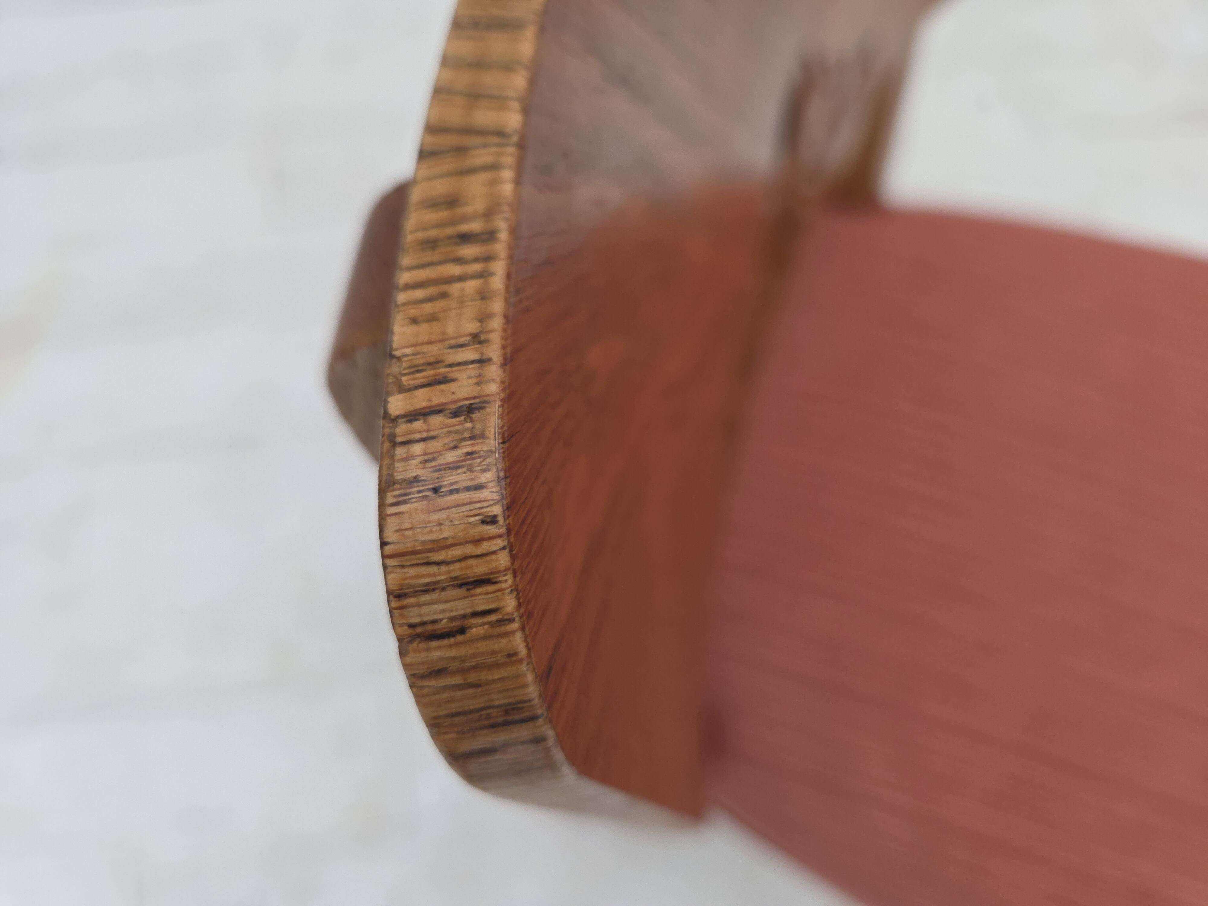 1950s, set of 6 Danish dining chairs, furniture wool, solid oak wood.