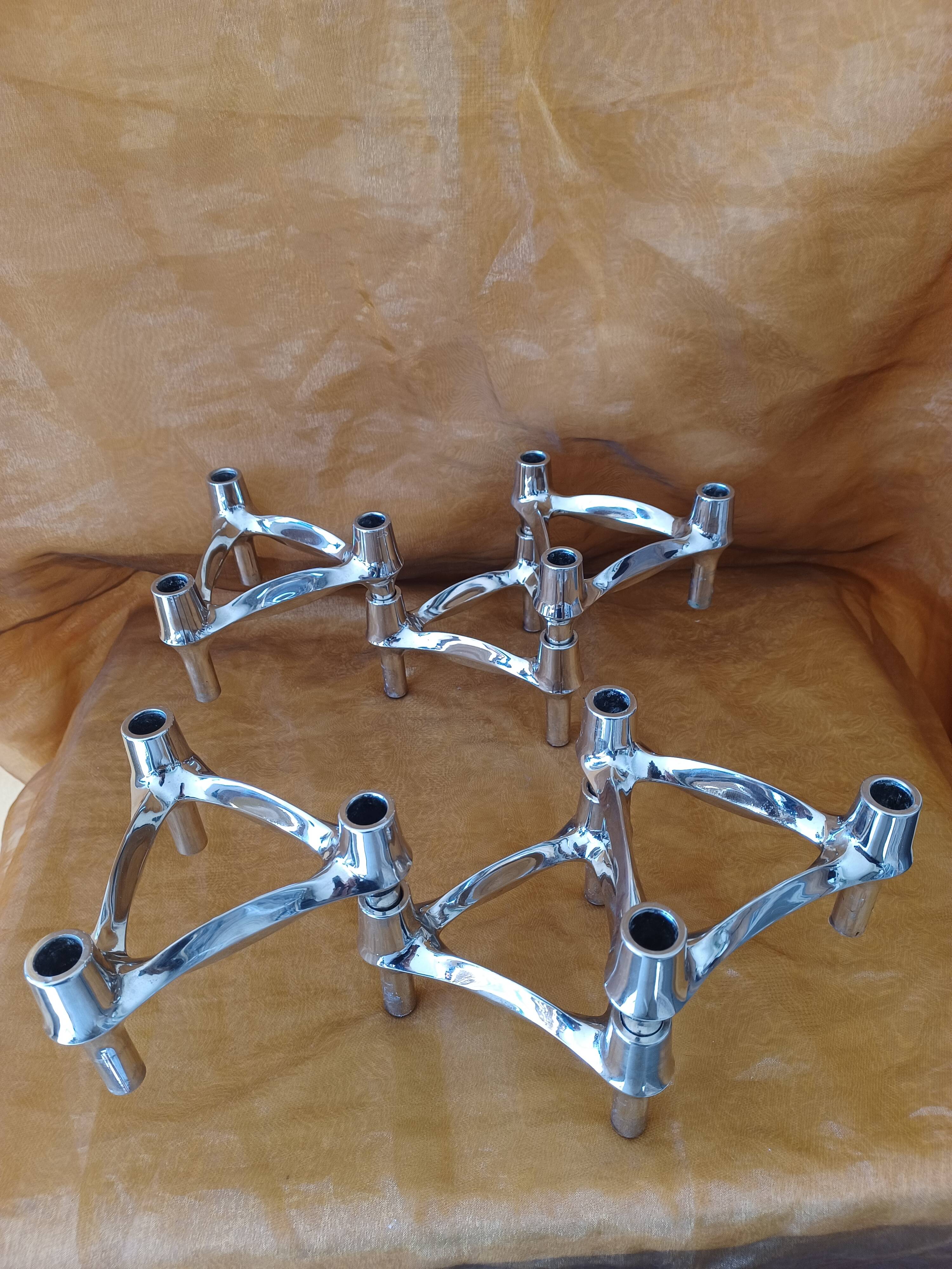 Nagel/stoff modular candle holders (6) vintage