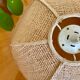 Vintage Pink Rattan Pendant Lamp