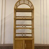 Rattan and wicker bamboo shelf