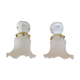 Pair of tulip and porcelain sconces