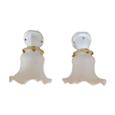 Pair of tulip and porcelain sconces