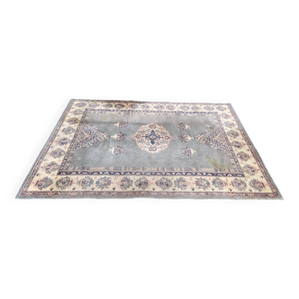 Tapis persan vert en laine velours saint maclou 170x240