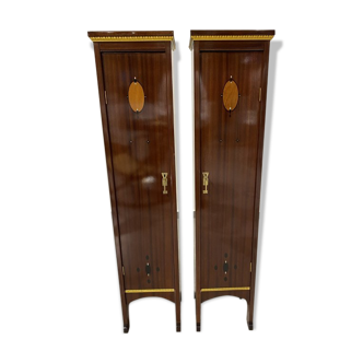 Paire d'armoires colonnes Art Nouveau