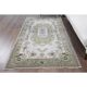 Vintage Turkish Oushak handmade wool cotton green area rug 108x225