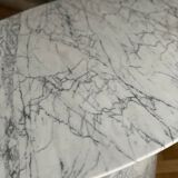 Restaurant to eat oval marble arabescato vintage Italy