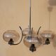 Chandelier 70s metal chrome with 4 glass globes
