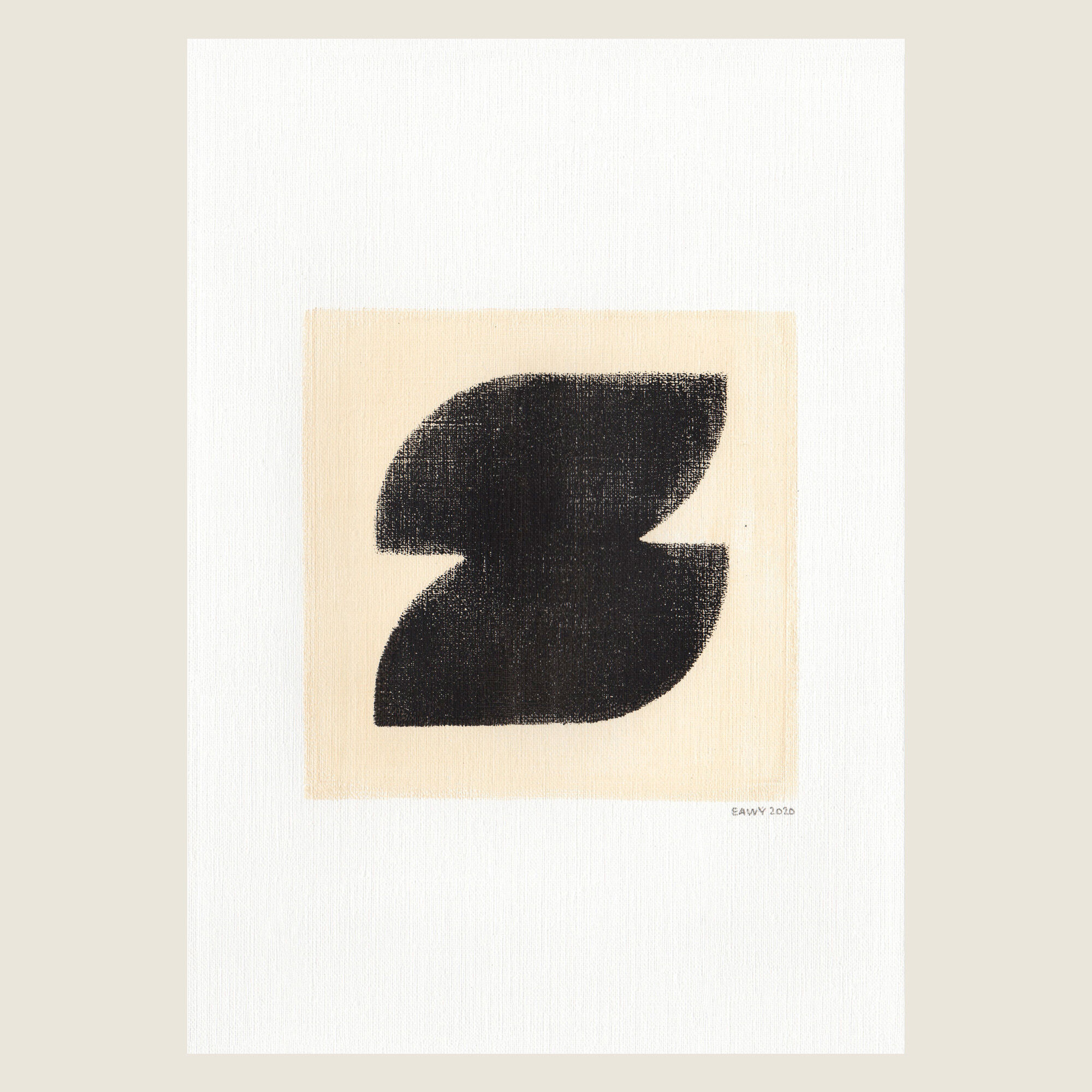 Painting on paper, Scandinavian style abstract illustration