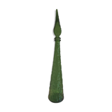 Italian green empale carafe with flame cap