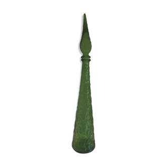 Italian green empale carafe with flame cap