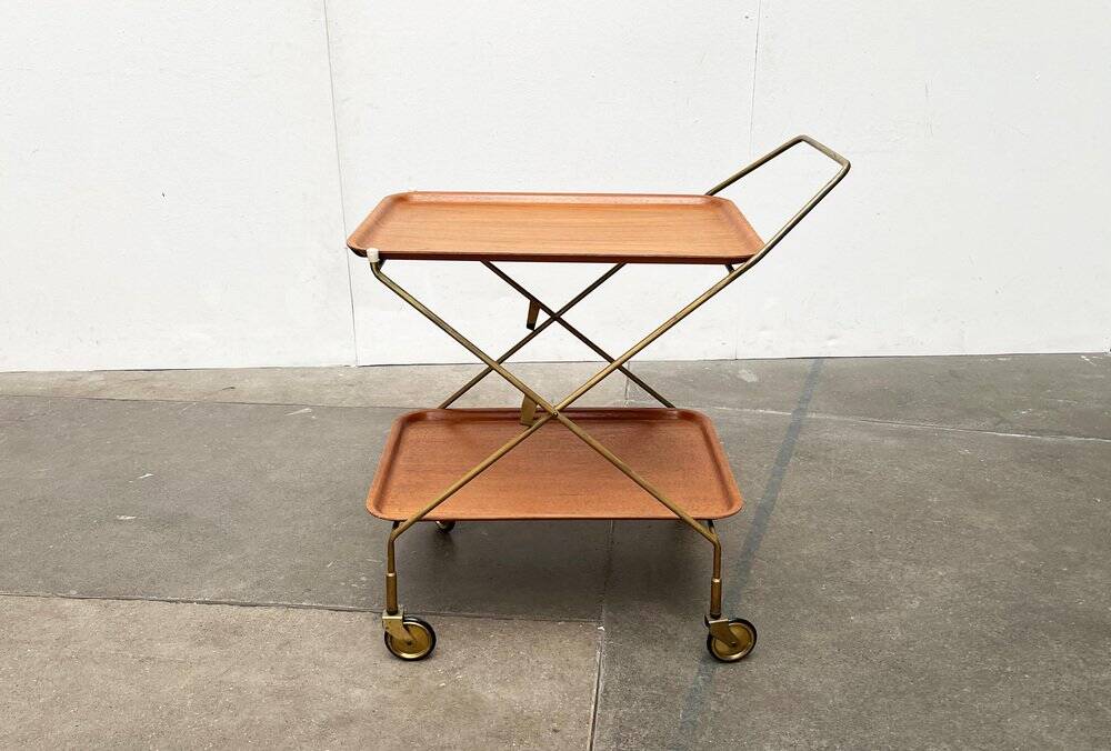 Mid-Century Teak and Metal Folding Bar by Silva Denmark, 1960s