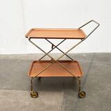 Mid-Century Teak and Metal Folding Bar by Silva Denmark, 1960s
