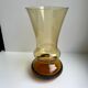 Vase diabolo en verre ambré années 70