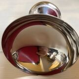 6 footed bowls with a silver metal ice frieze