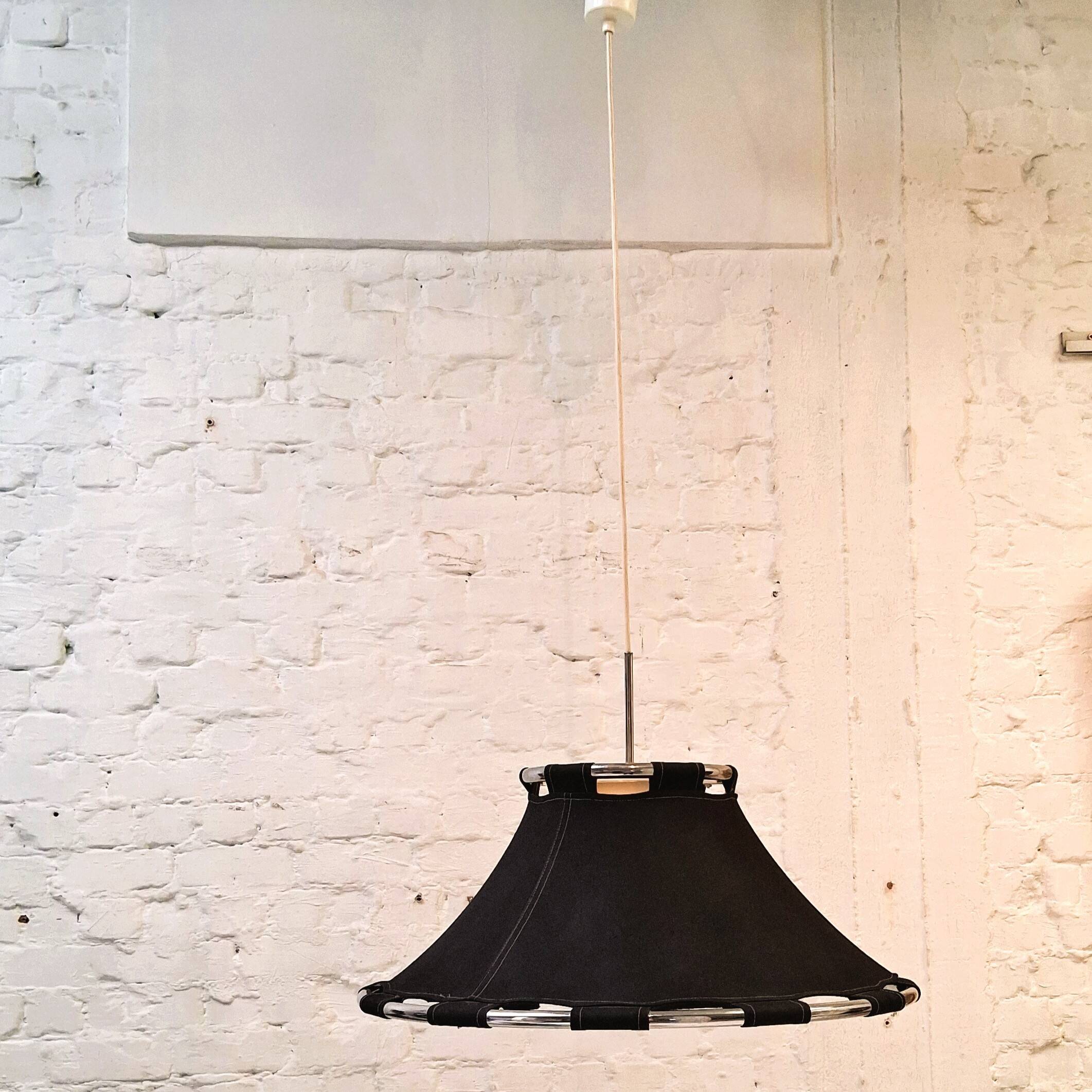 Black and chrome suspension "Anna", Anna Ehrner, Ateljé Lyktan 1970