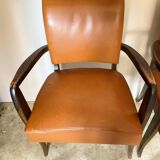 Pair of club bridge armchairs