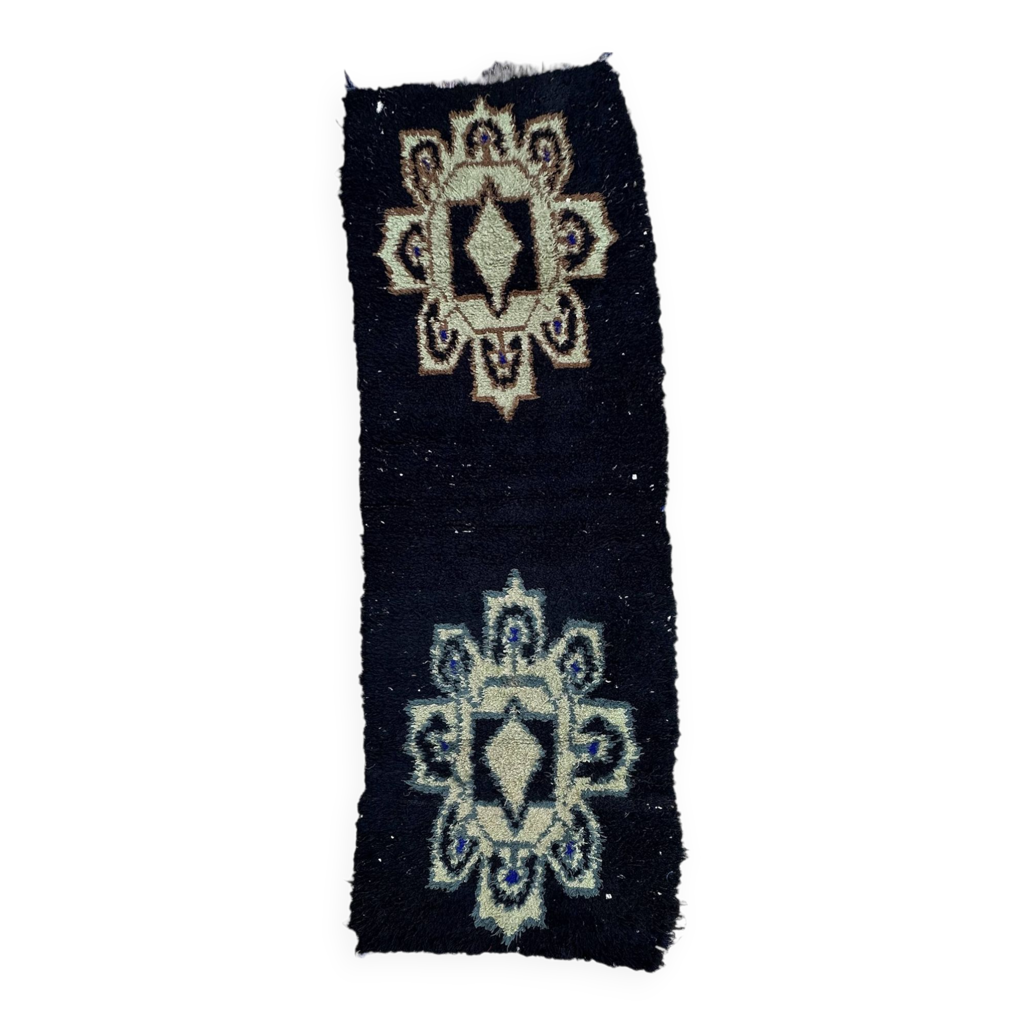 Moroccan Boujad rug black - 108 x 323 cm