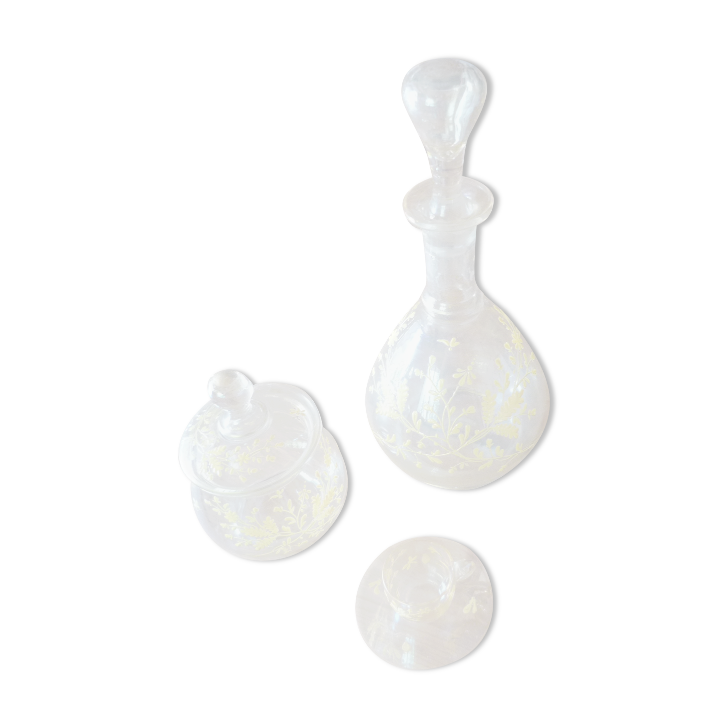 Enamelled glass set Legras Cristallerie de Pantin XVIIIème