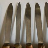 set of 11 knives with bamboo handles 1960 Riviera
