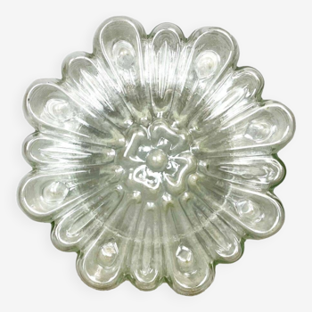 Lampe à encastrer en forme de fleur en verre nervuré transparent