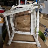 Low wooden children's chair with canework
