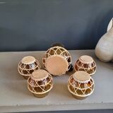 Amber glass and wicker lemonade service