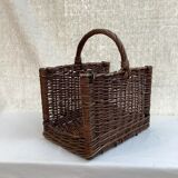 Wicker, vintage rattan pyre basket