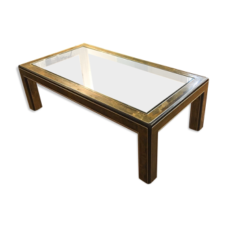 Table basse en bronze et bois Bernhard Rohne pour MasterCraft