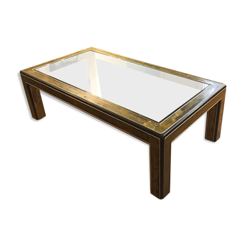 Table basse en bronze et bois Bernhard Rohne pour MasterCraft