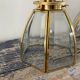 Pair of vintage glass and brass sconces electrified to nine