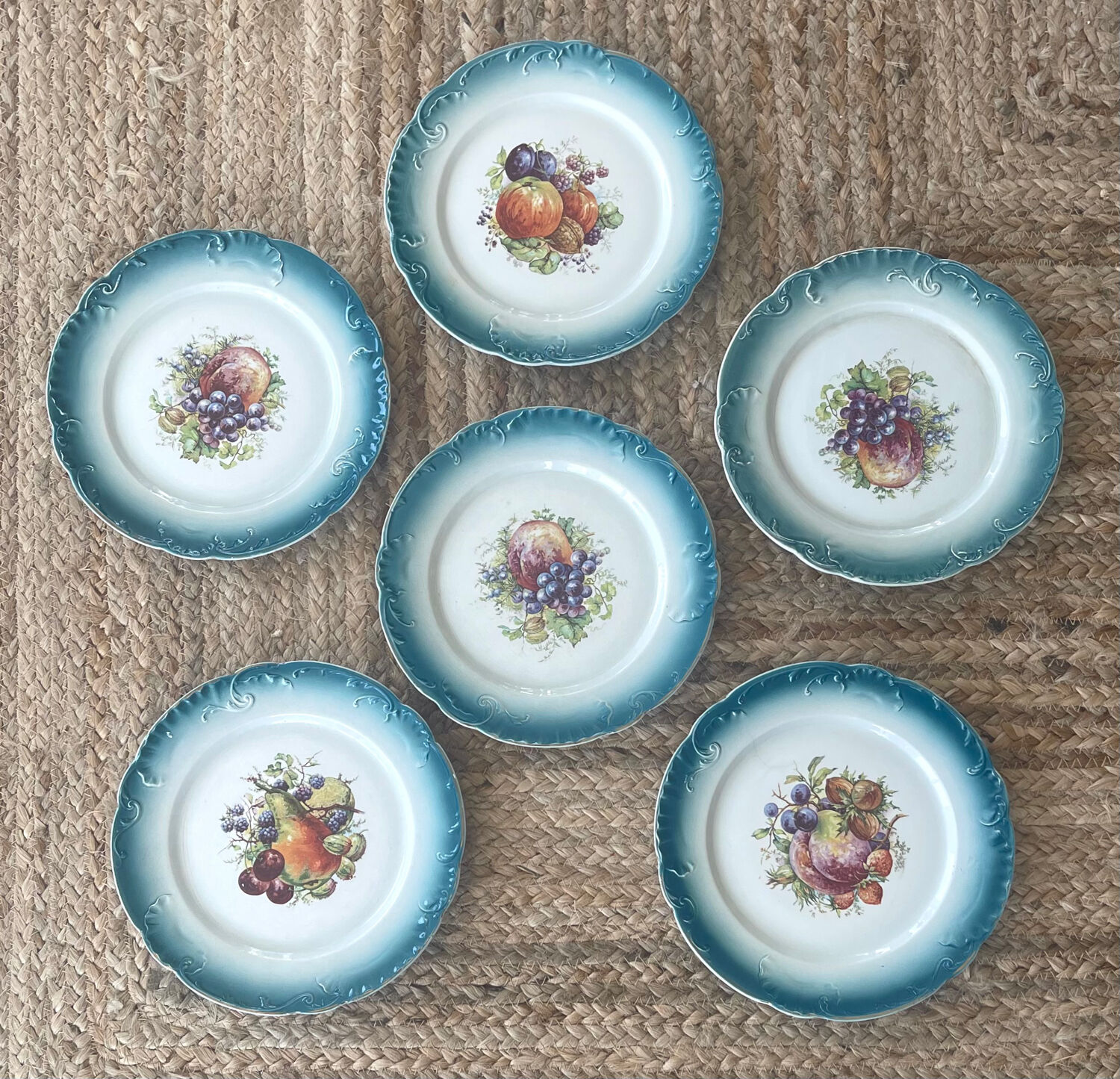 6 dessert plates in earthenware