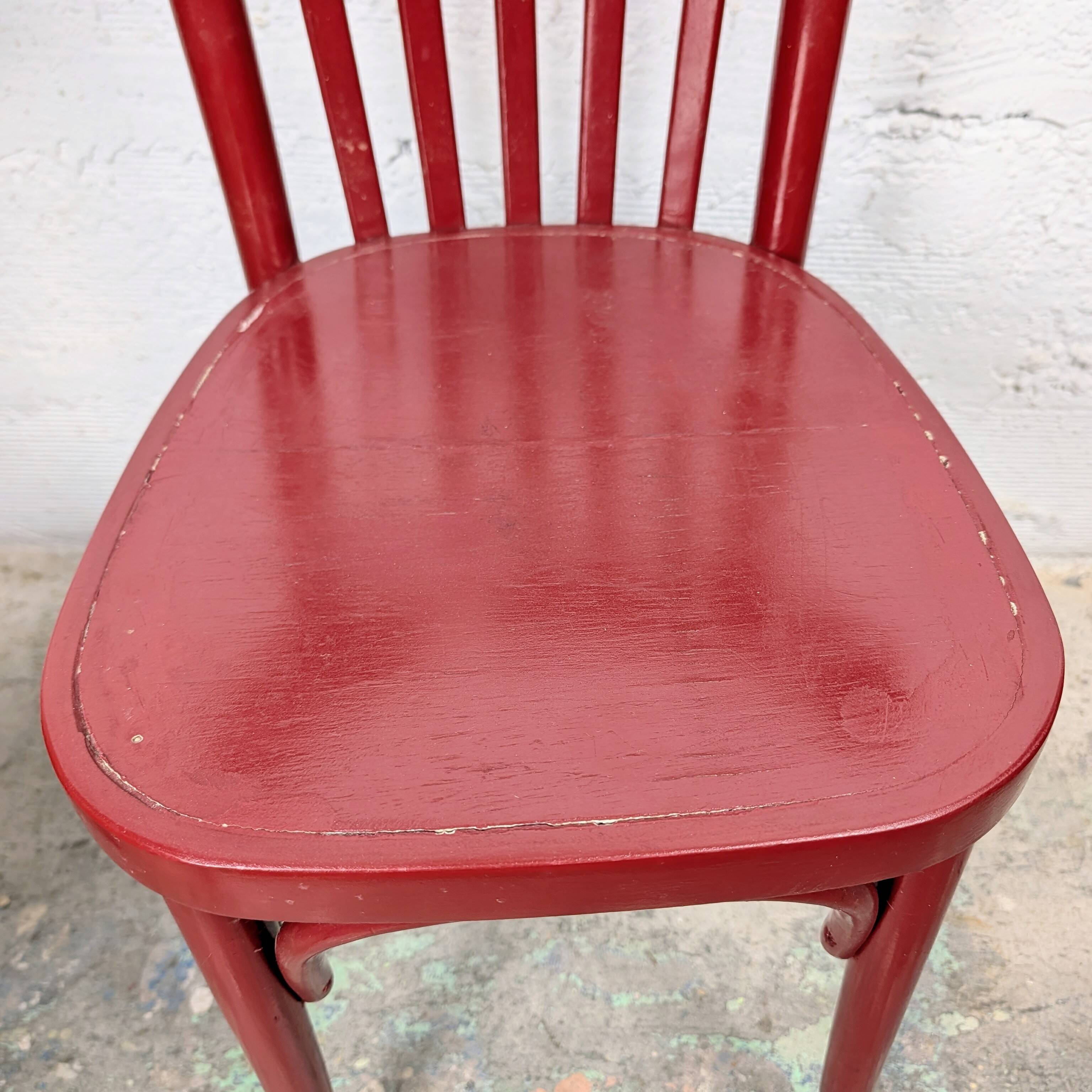 Pair of curved wooden bistro chairs