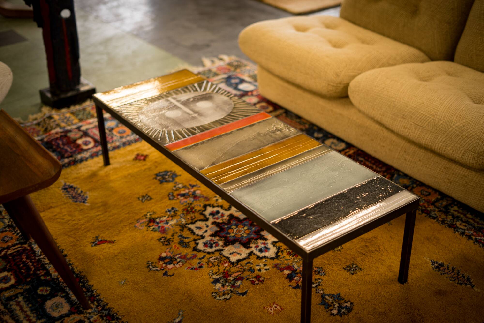 Rectangular coffee table model Soleil by Roger Capron