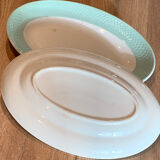 2 plats ovales vert vintage