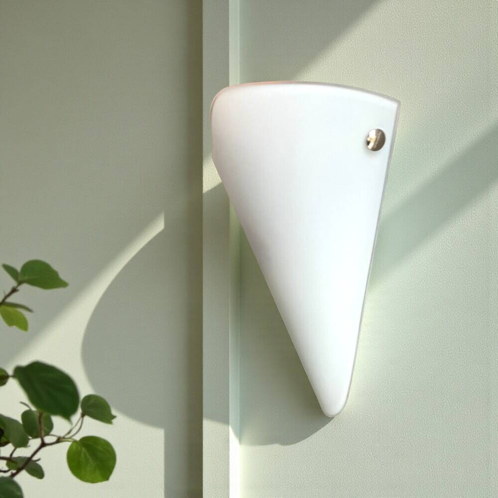 White  glass conical wall sconce lamp