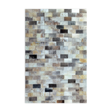 Leather carpets with rectangular geometric patterns